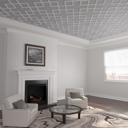 Ekena Millwork 29 78W x 29 78H x 58T Small Fowler Decorative Fretwork Ceiling Panels, PVC CELP30X3002FLR